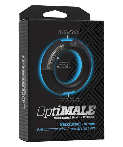 OptiMale FlexiSteel Cock Ring - 43 mm Black
