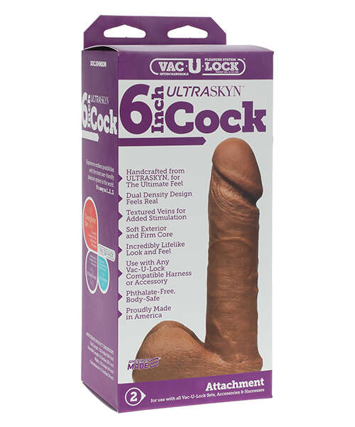 Vac-U-Lock 6" ULTRASKYN Cock Attch. - Brown