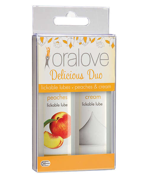 Oralove Delicious Duo Flavored Lube - Peaches & Cream