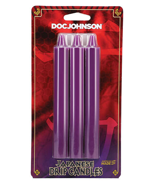 Japanese Drip Candles - Pack of 3 Purple