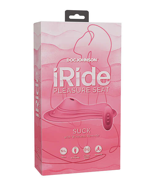 iRide Pleasure Seat Suck Stimulator Rechargeable w/Wireless Remote - Dusty Pink