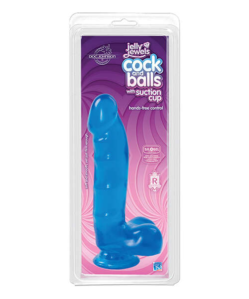 Jelly Cock w/Suction Cup - Blue