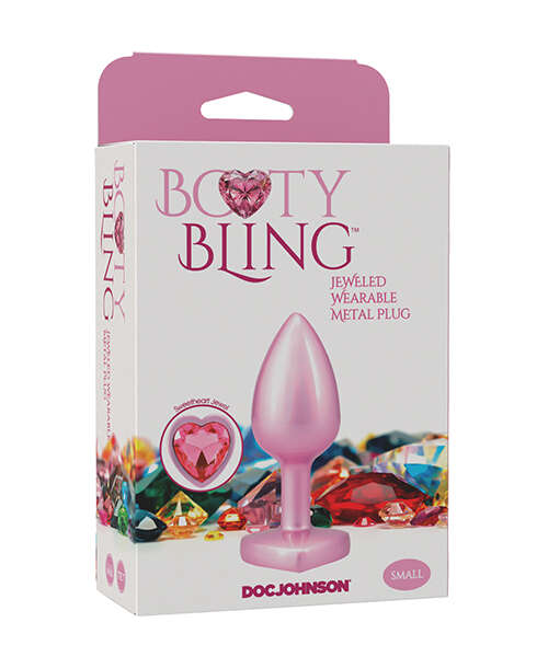 Booty Bling Jeweled Metal Plug - Small Pink