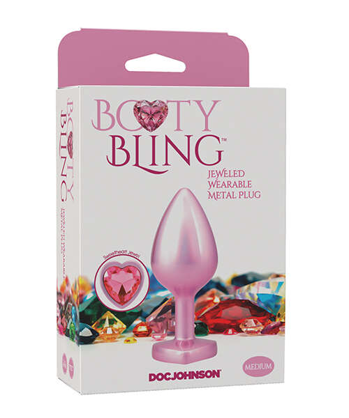Booty Bling Jeweled Metal Plug - Medium Pink
