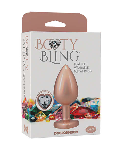 Booty Bling Jeweled Metal Plug - Large Gold