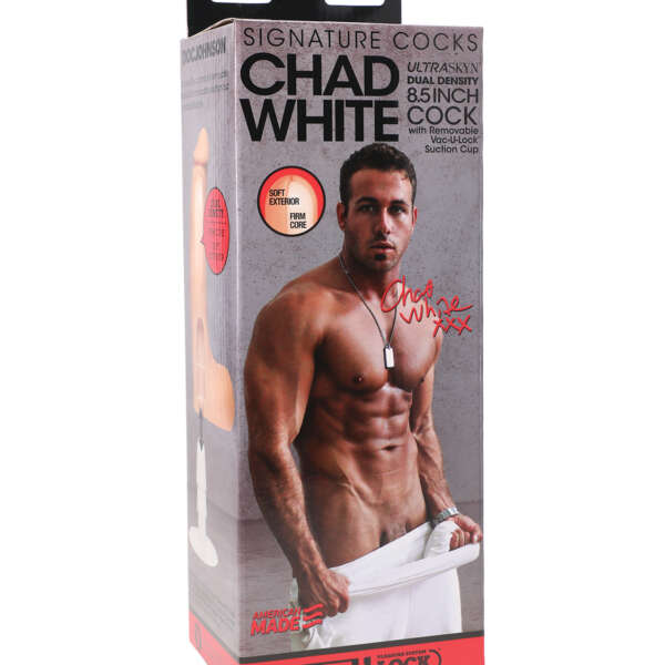 Signature Cocks ULTRASKYN 8.5" Cock w/Removable Vac-U-Lock Suction Cup - Chad White