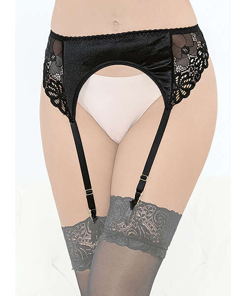 Satin & Lace Garterbelt Black XL