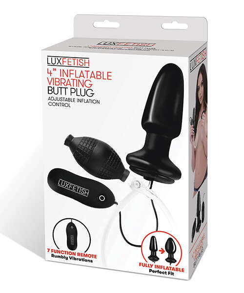 Lux Fetish 4" Inflatable Vibrating Butt Plug