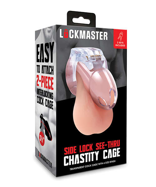 Lockmaster 3.5" Side Lock See Thru Chastity Cage - Clear