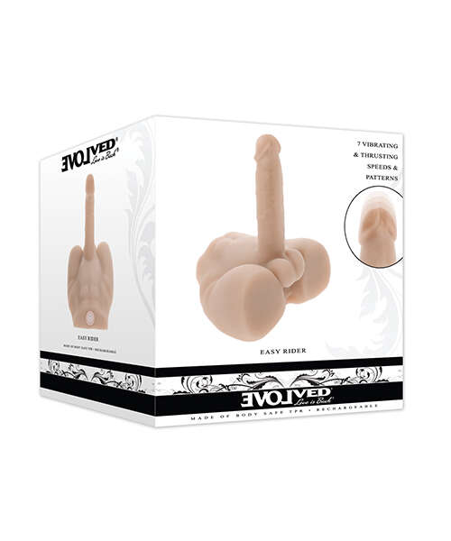 Evolved Easy Rider Thrusting & Vibrating Life-Like Dildo - Light