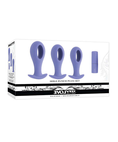 Evolved Hole Punch Anal Plug Set - Purple Set of 3
