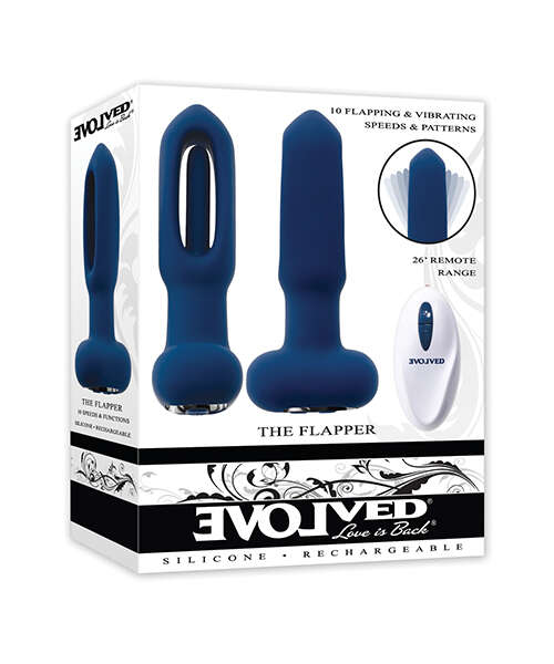 Evolved The Flapper Remote Controlled Clit Tickler & Vibrator - Blue