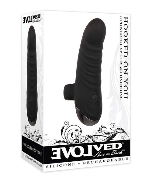 Evolved Hooked on You Curved Finger Vibrator - Black