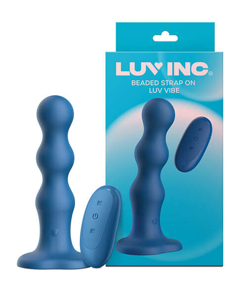 Luv Inc. Beaded Strap-On Luv Vibe - Blue