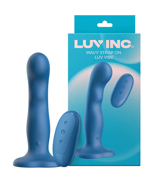 Luv Inc. Wavy Strap-On Luv Vibe - Blue