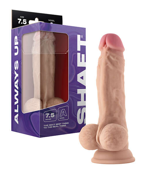 Shaft Model A Flexskin Liquid Silicone 7.5" Dong w/Balls - Pine
