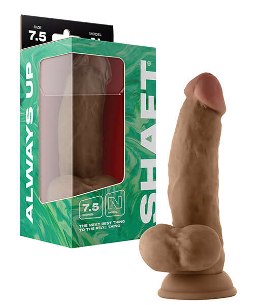 Shaft Model N Flexskin Liquid Silicone 7.5" Side Curve Dong w/Balls - Oak