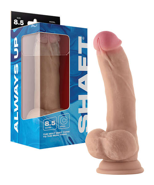 Shaft Model C Flexskin Liquid Silicone 8.5" Curved Dong w/Balls - Pine