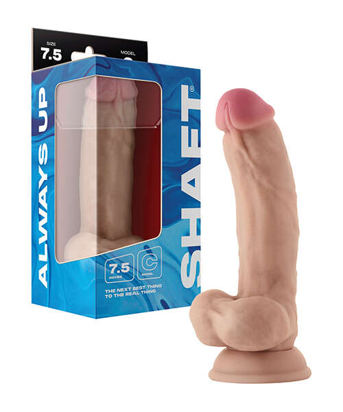 Shaft Model C Flexskin Liquid Silicone 7.5" Curved Dong w/Balls - Pine