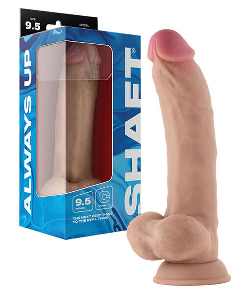 Shaft Model C Flexskin Liquid Silicone 9.5" Curved Dong w/Balls - Pine