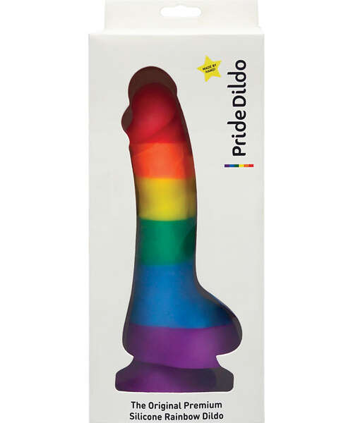 Pride Dildo w/Balls - Rainbow