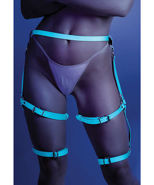 Glow Buckle Up Glow in the Dark Leg Harness Light Blue O/S