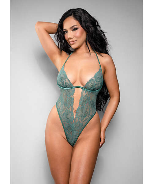 Temptress Aerin Lace Teddy w/Removable Chain - Green L/XL