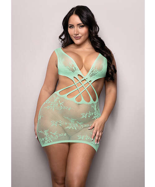 Vixen Yours Truly Strappy Floral Knit Crossover Dress - Mint QN