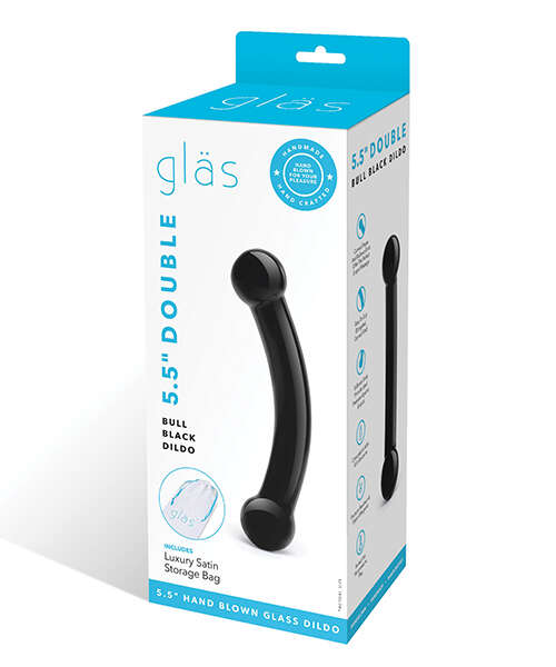 Glas Double Bull Glass Dildo - Black