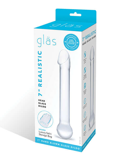 Glas 7" Realistic Head Glass Dildo - Clear