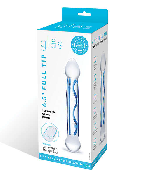 Glas 6.5" Tip Textured Glass Dildo