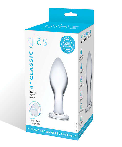 Glas 4" Classic Butt Plug - Clear