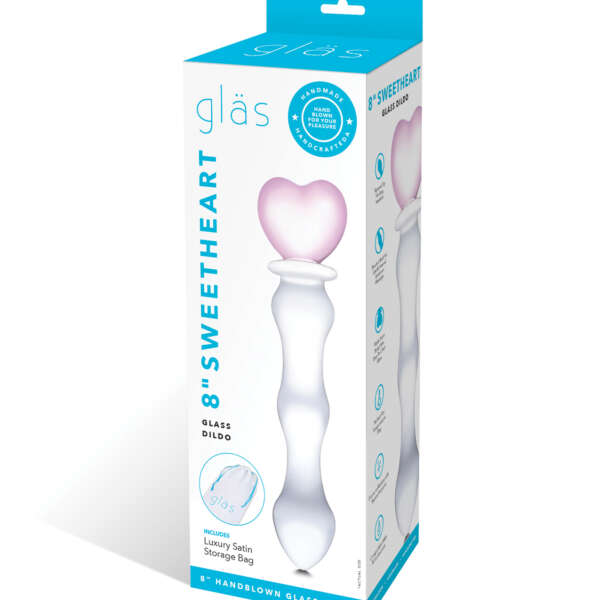 Glas 8" Sweetheart Glass Dildo - Pink/Clear