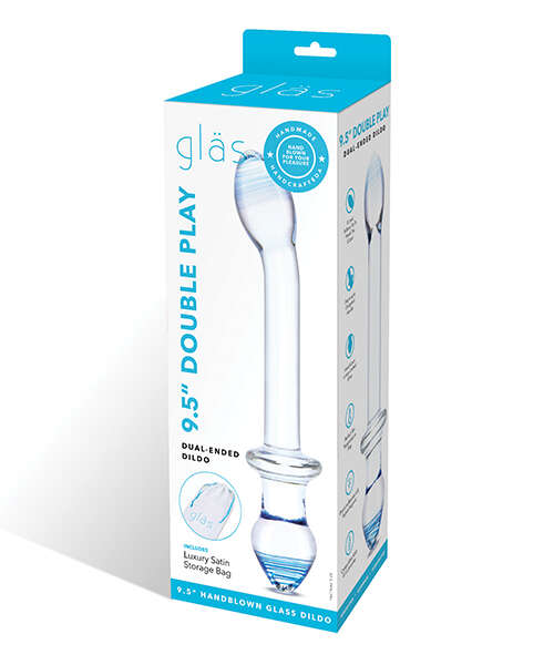 Glas 9.5" Double Play Dual Ended Dildo - Clear