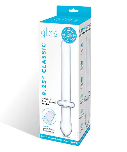 Glas 9.25" Classic Smooth Dual Ended Dildo - Clear