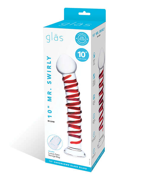 Glas 10" Mr. Swirly Dildo - Red