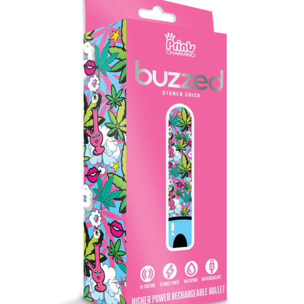 Buzzed 3.5" Rechargeable Bullet - Stoner Chick Blue