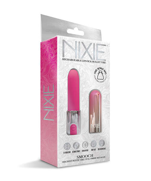 Nixie Smooch Rechargeable Lipstick Vibrator - Pink Ombre