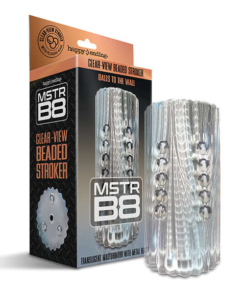 MSTR B8 Balls to the Wall Clear-View Beaded Stroker - Clear