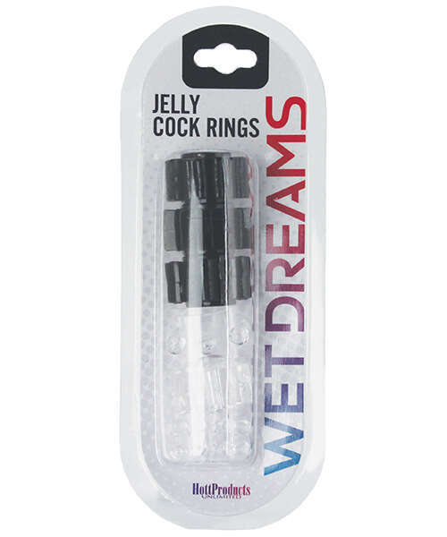 Hung Pleasure Stars Jelly Cock Rings - Black/Clear