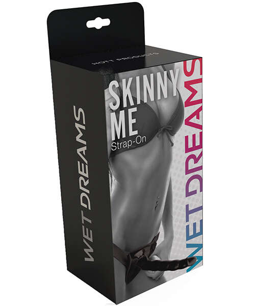 Wet Dreams Skinny Me 7" Strap on w/Harness - Black