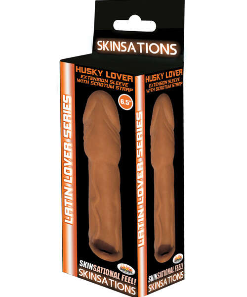 Skinsations Latin Lover 6.5" Husky Extension Sleeve w/Scrotum Strap
