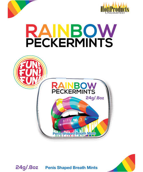 Rainbow Pecker Shape Candies in Tin-Carded