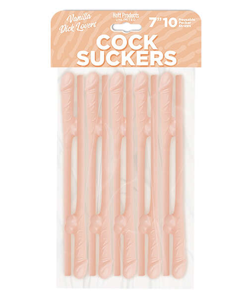Cock Suckers Pecker Straws - Vanilla Lovers Pack of 10