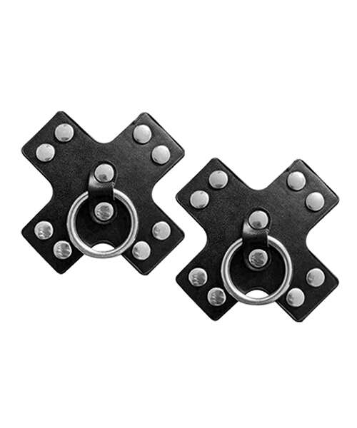 Nipplicious Seducer Leather Pasties w/Ring - Black