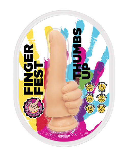 Finger Fest Thumbs Up Dildo - Flesh