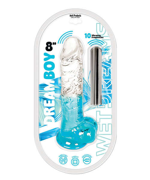 Wet Dreams Dream Boy 8" Jelly Vibrator - Blue