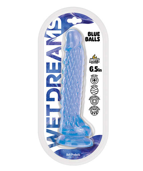 Wet Dreams Blue Balls 6.5" Suction Cup Dildo - Blue