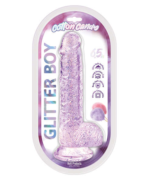 Cotton Candy Glitter Boy 7" Suction Cup Dildo - Pink