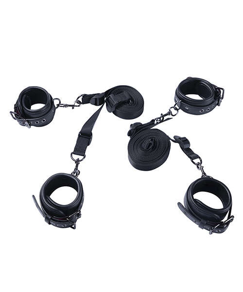 Kinky Play Box Luxury Bondage Bed Restraint Kit - Black